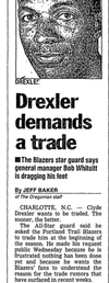 How the Media Covered Clyde Drexler's 1995 Trade Request